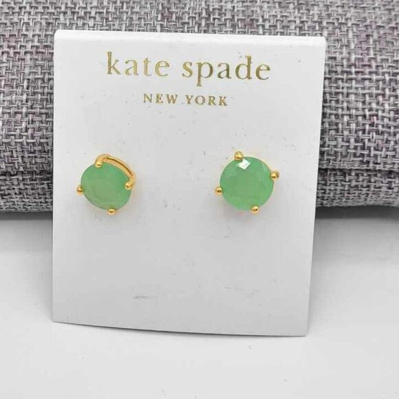 Kate Spade Mint Crystal Stud Earrings NWT! - Picture 1 of 5